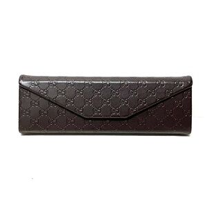 Gucci Dark Brown Monogram Small Triangular Glasses Case